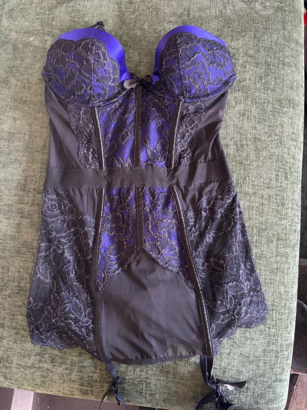 Victoria's Secret Purple Lace Bustier Chemise